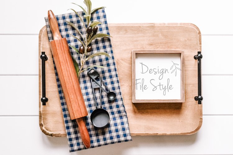 Wood Sign Mockup| Stock Photo| Flat Lay | Digital Mockup example image 1