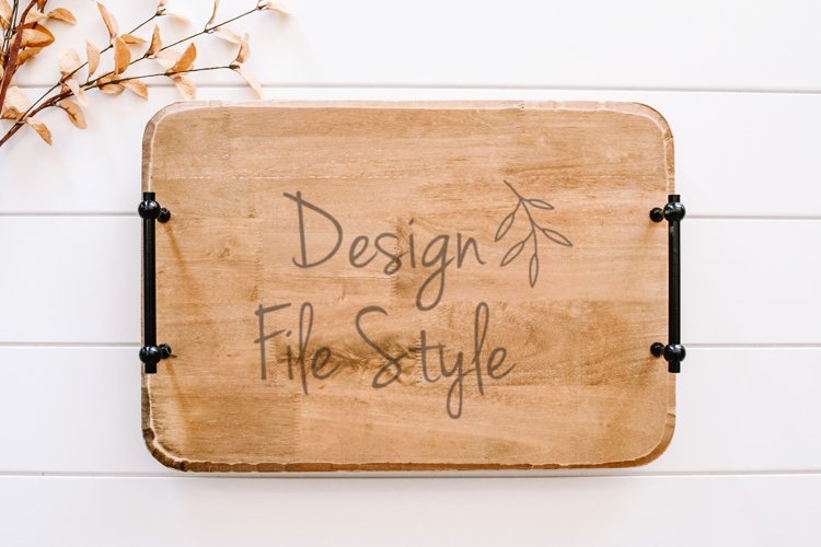 Wood Tray Mockup| Stock Photo| Flat Lay | Digital Mockup example image 1
