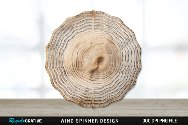 Wood Wind Spinner Sublimation PNG Design example image 1
