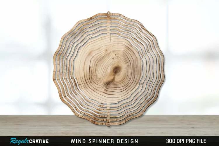 Wood Wind Spinner Sublimation PNG Design