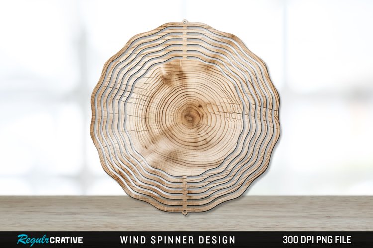 Wood Wind Spinner Sublimation PNG Design example image 1
