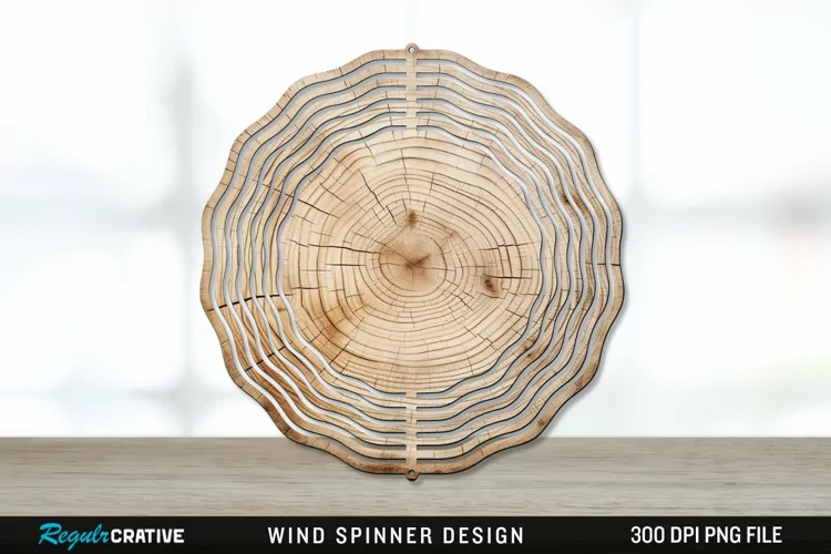Wood Wind Spinner Sublimation PNG Design
