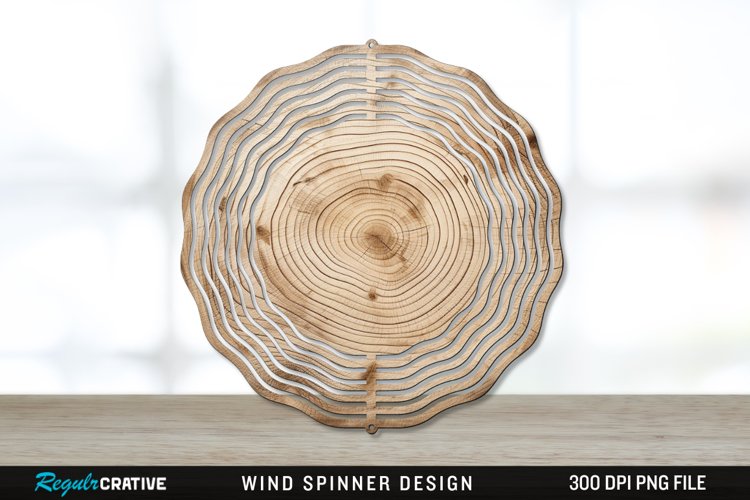 Wood Wind Spinner Sublimation PNG Design example image 1