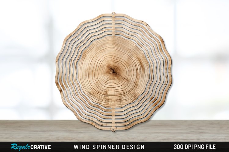 Wood Wind Spinner Sublimation PNG Design example image 1