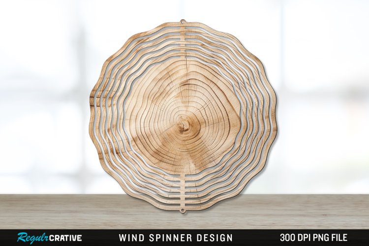 Wood Wind Spinner Sublimation PNG Design example image 1