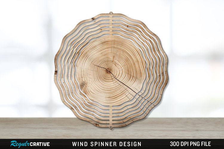 Wood Wind Spinner Sublimation PNG Design example image 1