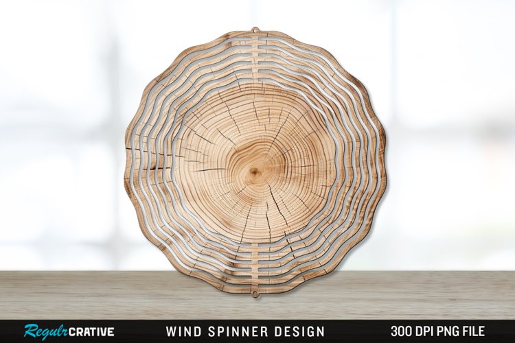 Wood Wind Spinner Sublimation PNG Design example image 1