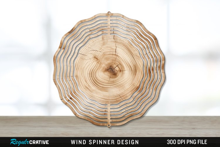 Wood Wind Spinner Sublimation PNG Design example image 1