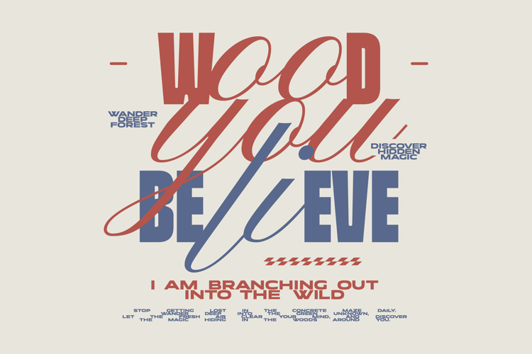 Wood You Believe Retro Typography Quote T shirt