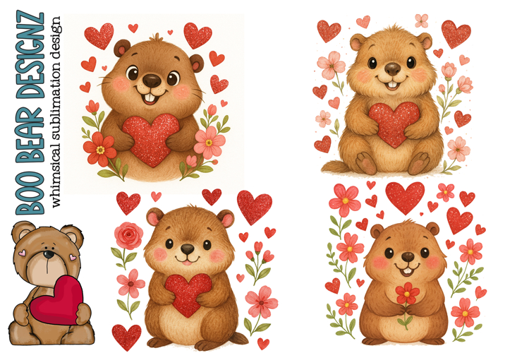 Valentines day Woodchuck clipart