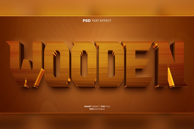 Wooden 3D editable text effect