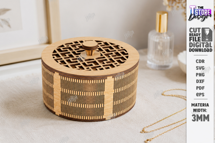 Wooden and Acrylic Jewelry Box Laser Cut | Storage Box | CNC