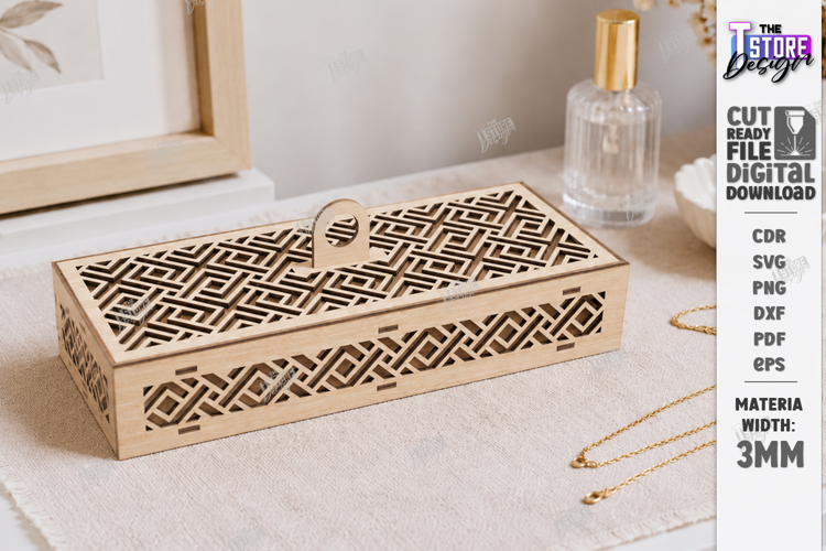 Wooden and Acrylic Jewelry Box Laser Cut | Storage Box | CNC