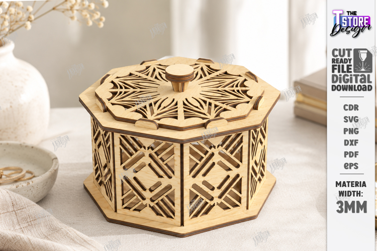 Wooden and Acrylic Jewelry Box Laser Cut | Storage Box | CNC