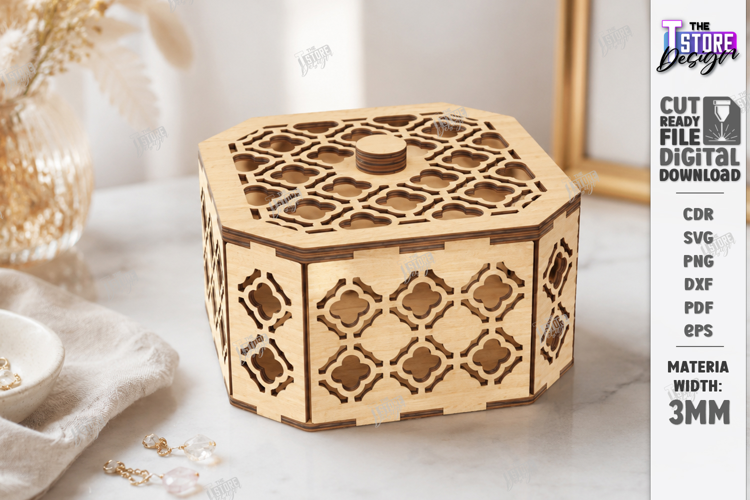 Wooden and Acrylic Jewelry Box Laser Cut | Storage Box | CNC