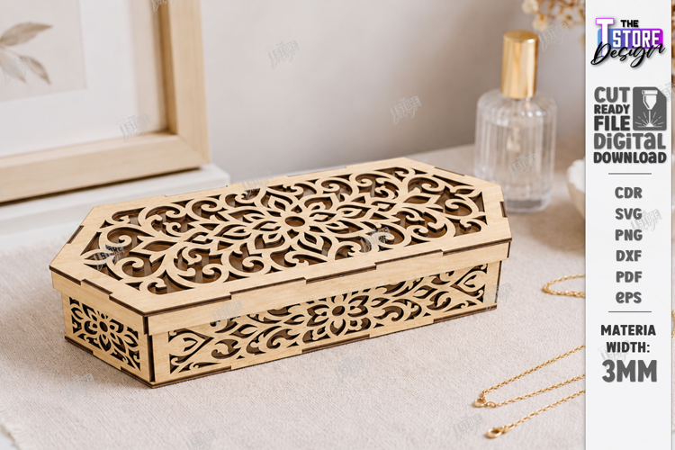 Wooden and Acrylic Jewelry Box Laser Cut | Storage Box | CNC