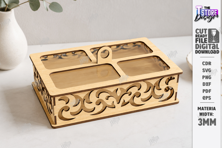 Wooden and Acrylic Jewelry Box Laser Cut | Storage Box | CNC