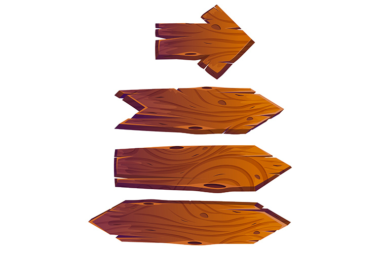 Wooden Arrow Signboard with Textured Surface