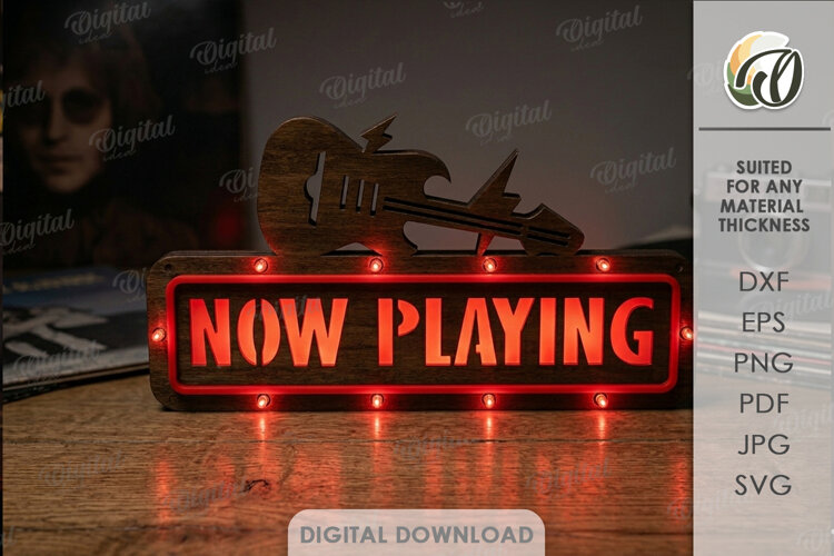 3D Art Night Lamp Laser Cut. Night Light. Now Playing SVG example image 1