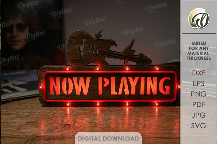3D Art Night Lamp Laser Cut. Night Light. Now Playing SVG
