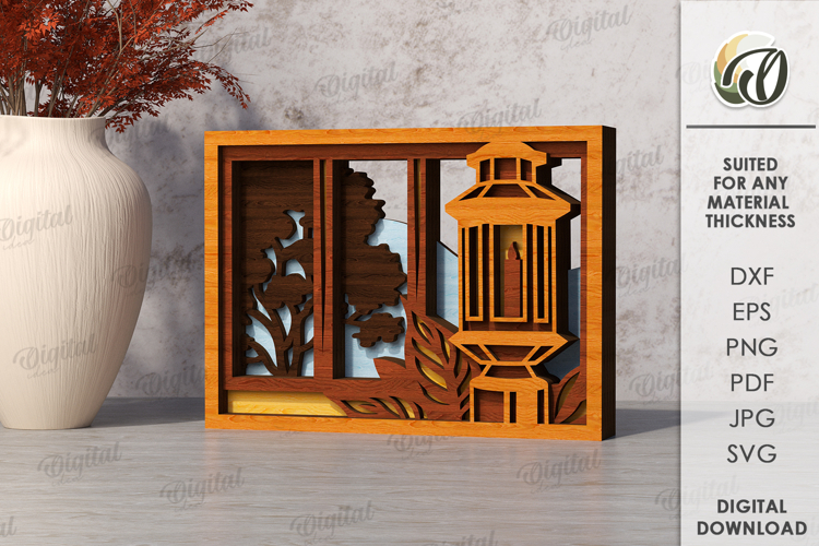 Autumn Layered Home Decor Laser Cut. Wooden Decor SVG