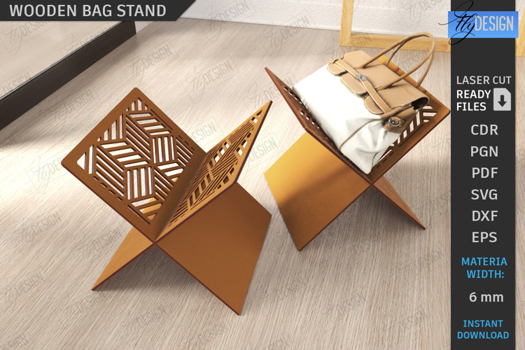 Wooden Bag Stand Laser Cut |Bag Place| Hallway Furniture SVG
