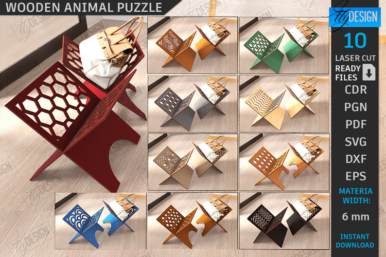 Bag Stands Laser Cut Bundle|Bag Place|Hallway Furniture SVG