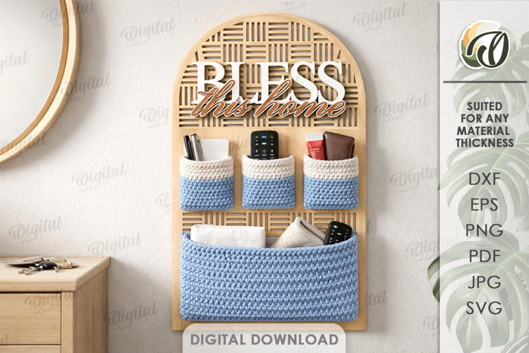 3D Base For Crochet Pocket Organizer Lasercut.Home Decor SVG