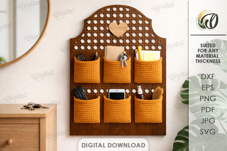 3D Base For Crochet Pocket Organizer Lasercut.Home Decor SVG