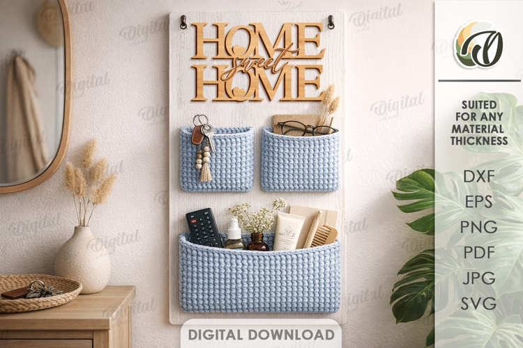 3D Base For Crochet Pocket Organizer Lasercut.Home Decor SVG