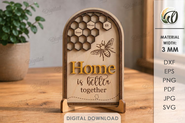 Bee Stand Laser Cut. Standing Home Decor SVG
