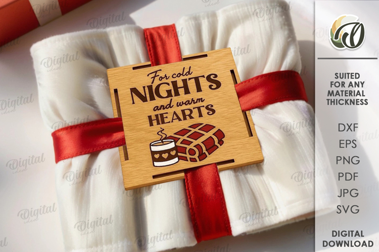 Blanket tag Laser Cut. Gift Tag SVG
