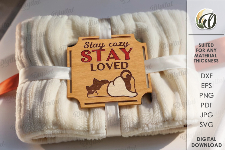 Blanket tag Laser Cut. Gift Tag SVG