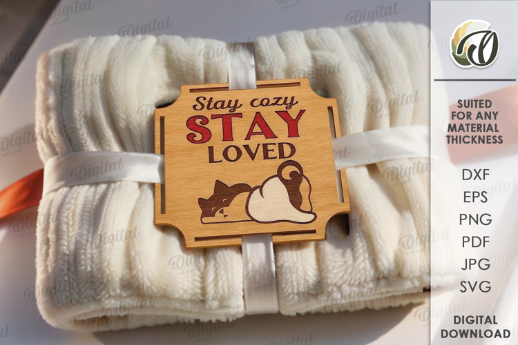 Blanket tag Laser Cut. Gift Tag SVG