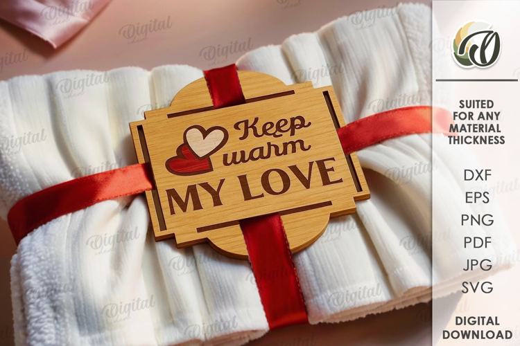 Blanket tag Laser Cut. Gift Tag SVG