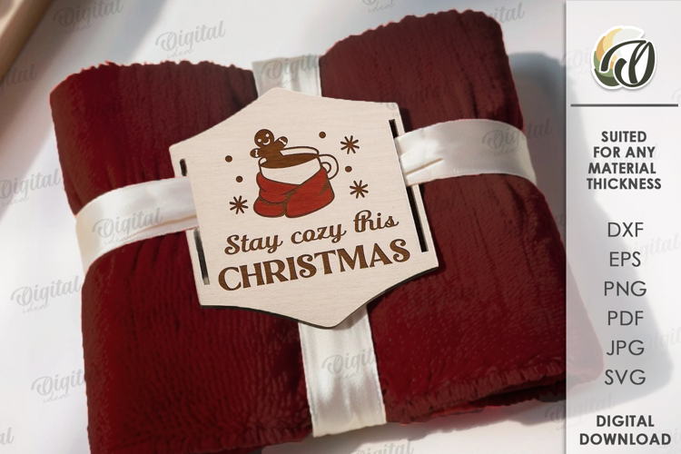 Blanket tag Laser Cut. Gift Tag SVG
