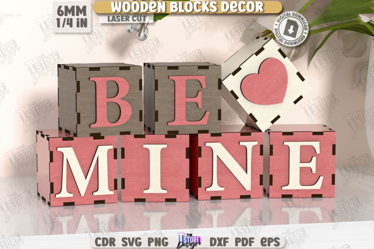 Wooden Blocks Décor Laser Cut |Home Décor SVG| Shelf Sitters