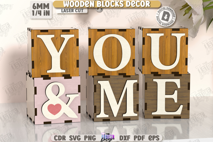 Wooden Blocks Décor Laser Cut |Home Décor SVG| Shelf Sitters