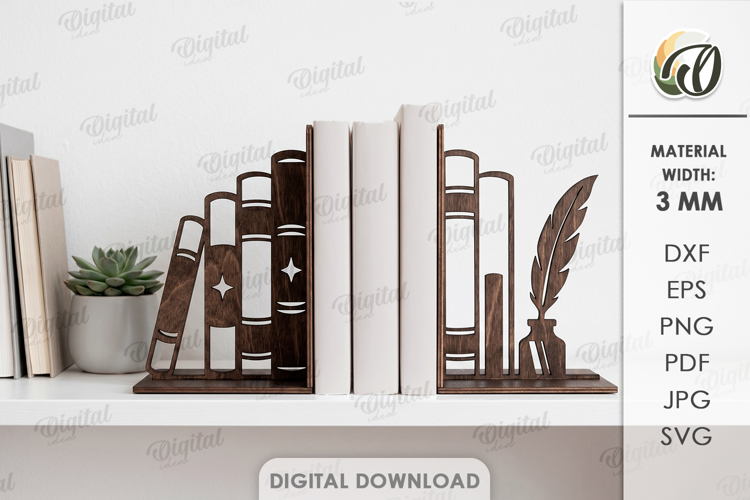 Bookend Laser Cut. Book Shelf Decor. Book Holder SVG
