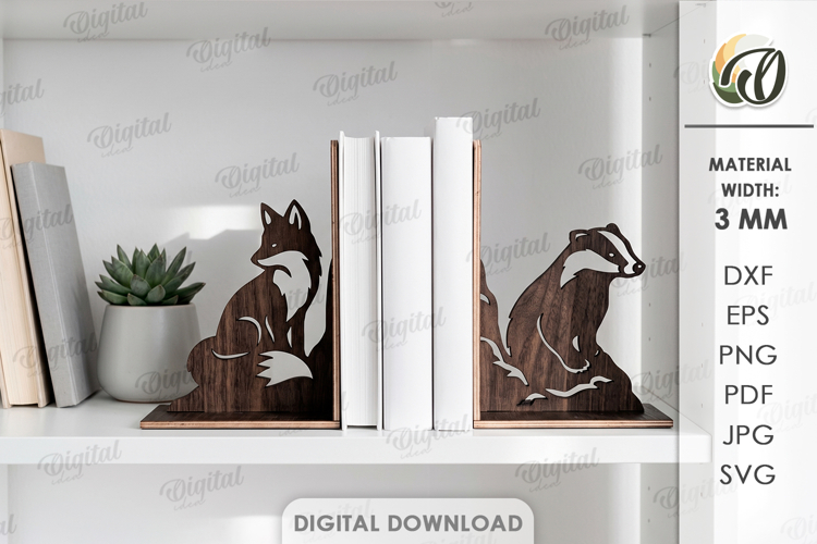 Bookend Laser Cut. Book Shelf Decor. Book Holder SVG