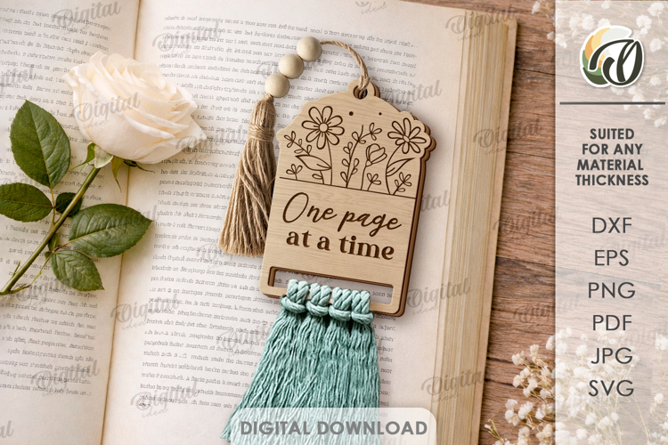 Macrame Bookmark Laser Cut. Engraved Bookmark SVG
