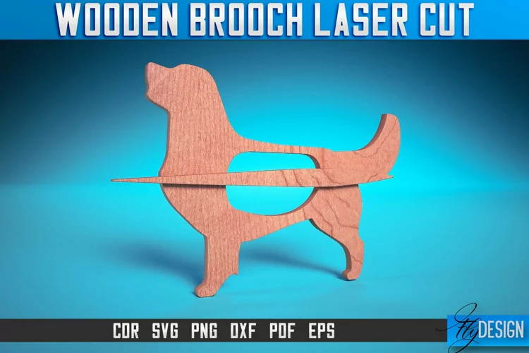 Dog Wooden Brooch Laser Cut SVG | Accessories Laser Cut