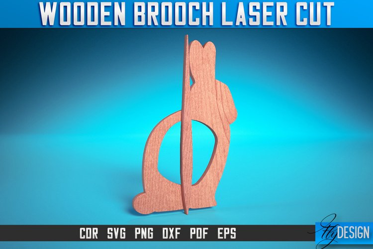 Bunny Wooden Brooch Laser Cut SVG | Accessories Laser Cut