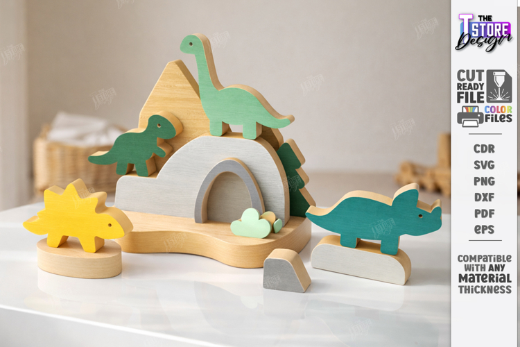 Animal Building Blocks Laser Cut | Kids Laser | Dinosaurs