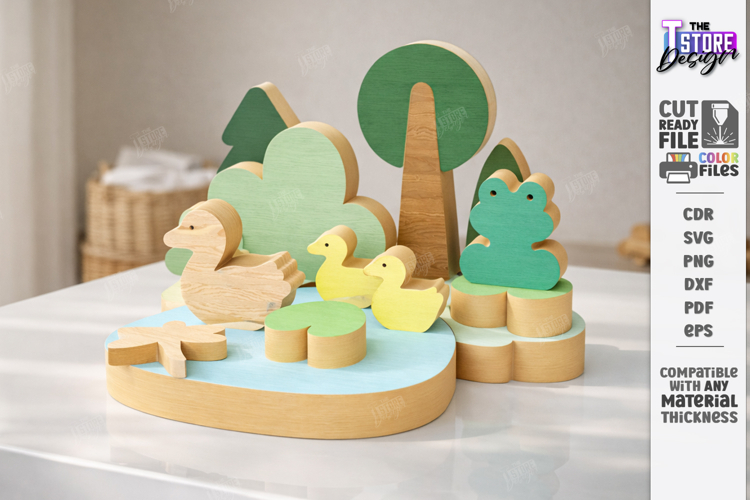 Animal Building Blocks Laser Cut | Kids Laser | Ducks | Frog