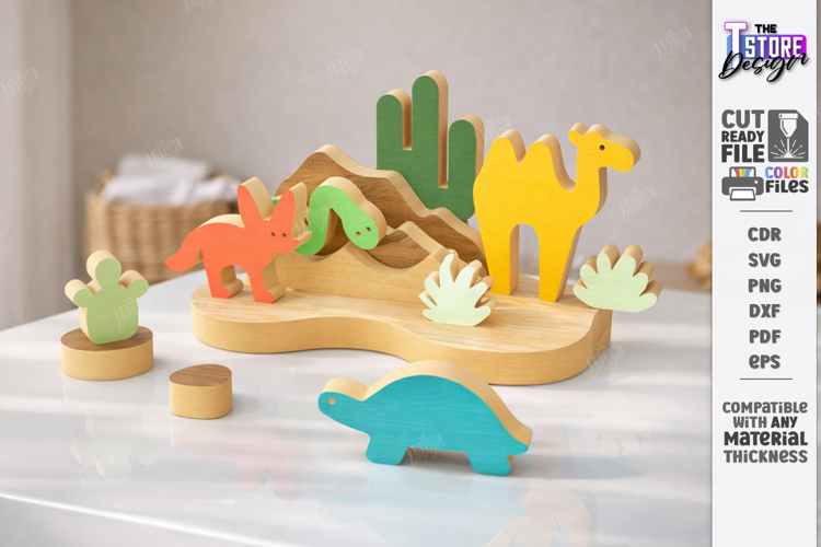 Animal Building Blocks Laser Cut | Kids Laser | Desert SVG