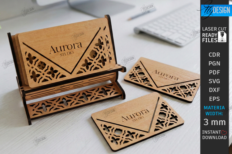 Business Card Holder Laser Cut |Office Accessory| Card Stand