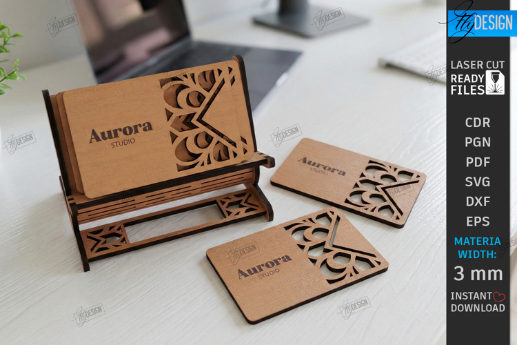 Business Card Holder Laser Cut |Office Accessory| Card Stand