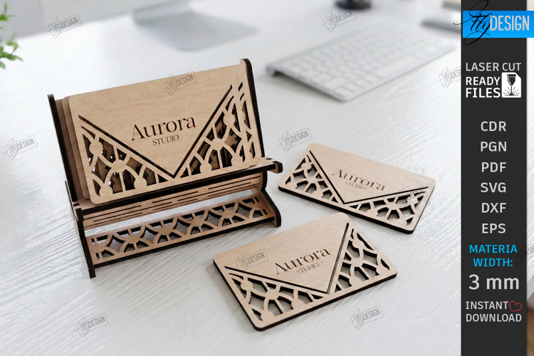 Business Card Holder Laser Cut |Office Accessory| Card Stand