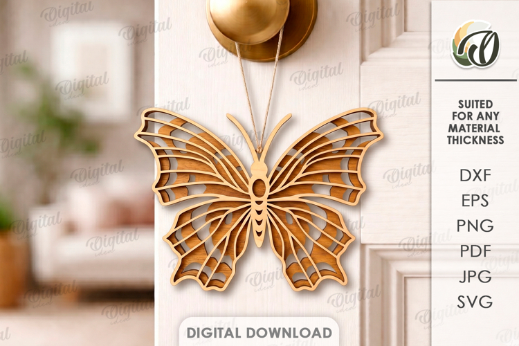 3D Butterfly Laser Cut. Door Knob Hanger SVG